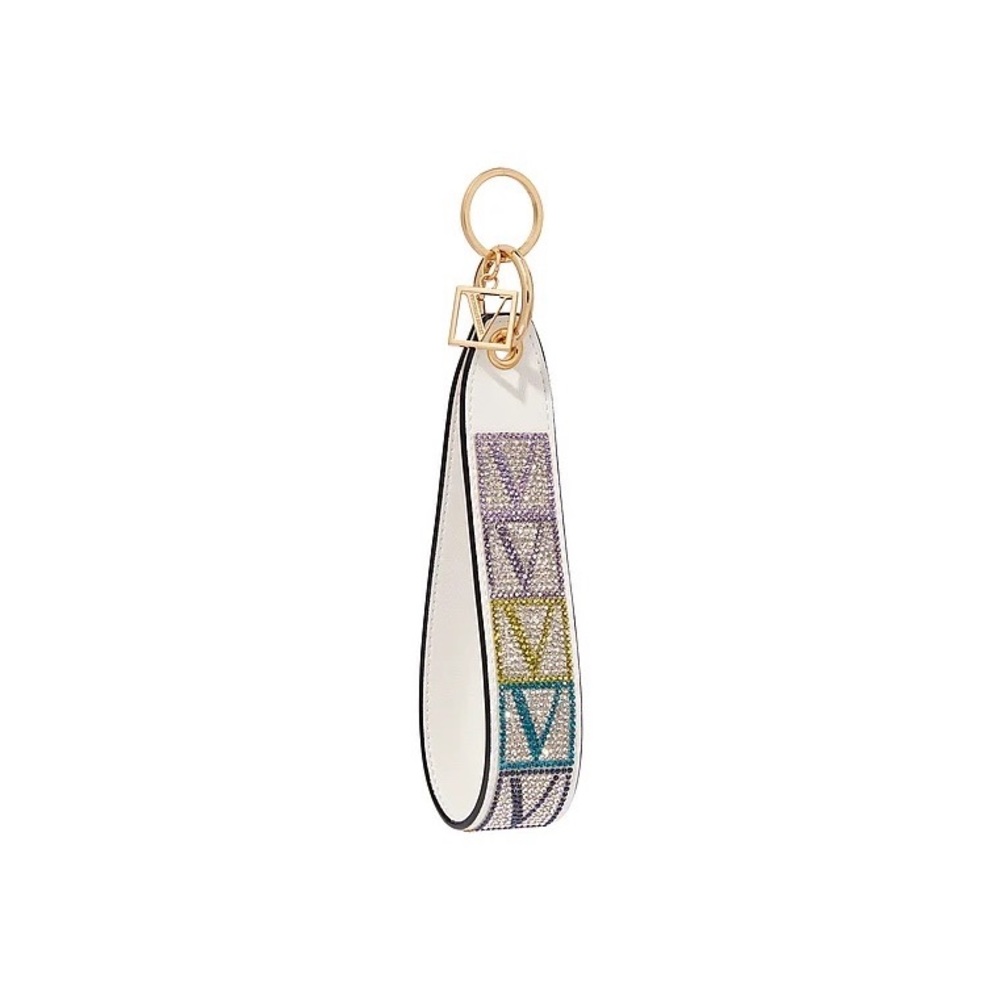 Victoria's Secret Keycharm / Wristlet Rhinestone Strap Multi-Color NEW